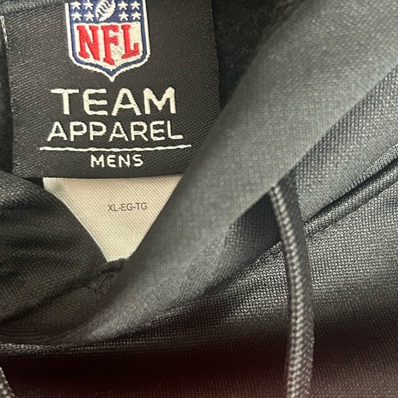 NFL Patriots Team Apparel Mens XL Black Pop Over Hoodie Combined Training LOGO - Picture 2 of 9